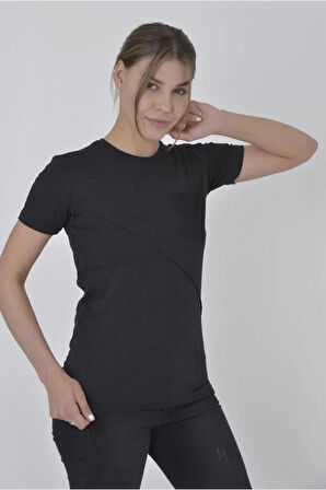 File Cepli Slim Fit T-shirt - Siyah