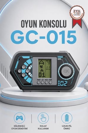 Özel Seri Müzikli Oyuncak Eğlence Oyun Kolu Atari Joystick Tetris Gameboy GC015 Siyah