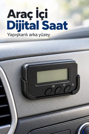 Alarmlı Dijital Araba Saati Takvim ve Kronometre Özellikli