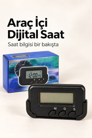 Dijital Ekranlı Araba Saati Alarm ve Süre Takibi