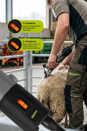 R-KKM03(GRİ) Profesyonel Koyun Kırkma Makinesi (320W - 2400 RPM)