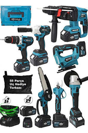 RETOOLS ULTRA 7’Lİ PROFESYONEL ŞARJLI MAKİNE SETİ