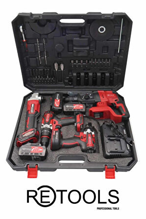 RETOOLS YENİ NESİL KABARTMALI 4'LÜ SET KIRMIZI