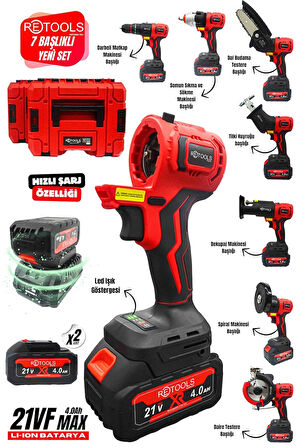 RETOOLS 7 BAŞLIKLI PROFESYONEL KULLANIMA UYGUN MATKAP SETİ 