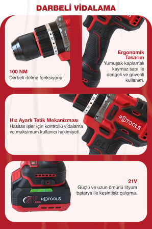 Retools Bordo 6'lı Set (185 mm Daire Testere - Dekupaj)
