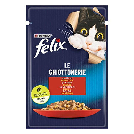 Felix Taze Sığır Etli Jöleli Pouch Yetişkin Konserve Kedi Maması 85 Gr