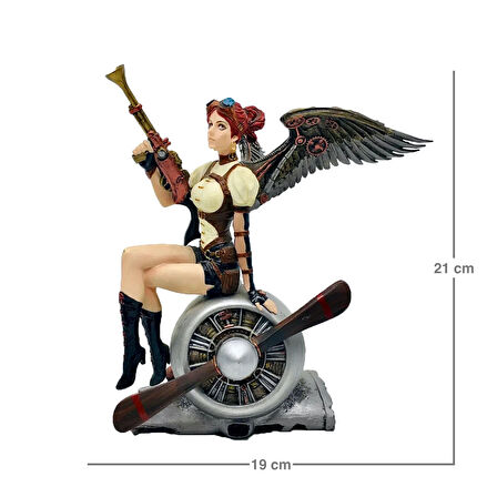 Steampunk Serisi Fantastik Kadın Savaşçı Biblo​​​​​​​