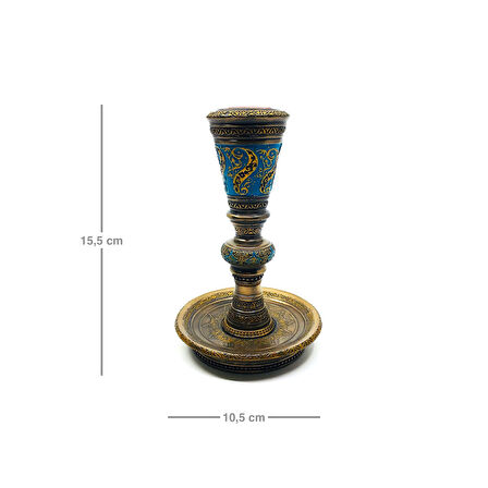 Arabesk Motifli El Boyaması Otantik Mumluk