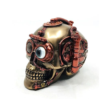 Steampunk Serisi Gizli Bölmeli Kurukafa Biblo