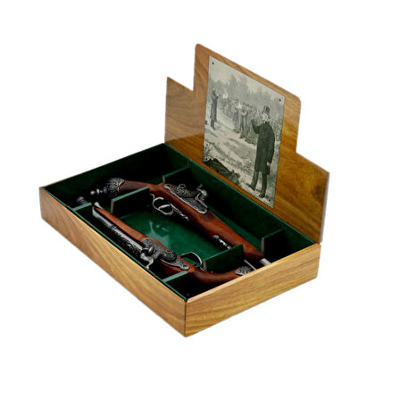 Denix Dekoratif Replika 2 Pistolas De Duelo, Italia 1825 / 2’li Duello Tabancası