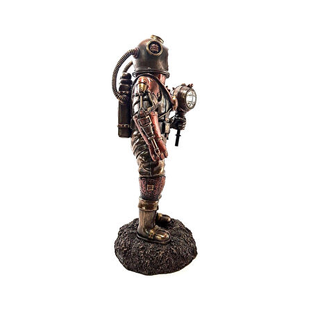 Steampunk Serisi LED Fenerli Dalgıç İskelet Biblo