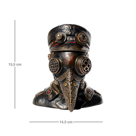 Steampunk Serisi Veba Doktoru Büstü Biblo Kutusu