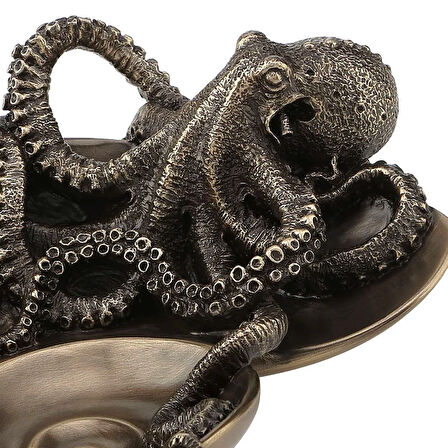 Steampunk Serisi Nautilus Kabuğu Üzerinde Ahtapot Tabak