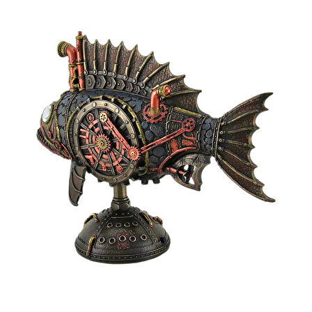 Steampunk Serisi LED Periskoplu Fener Balığı Denizaltı Biblosu