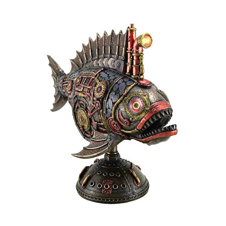 Steampunk Serisi LED Periskoplu Fener Balığı Denizaltı Biblosu