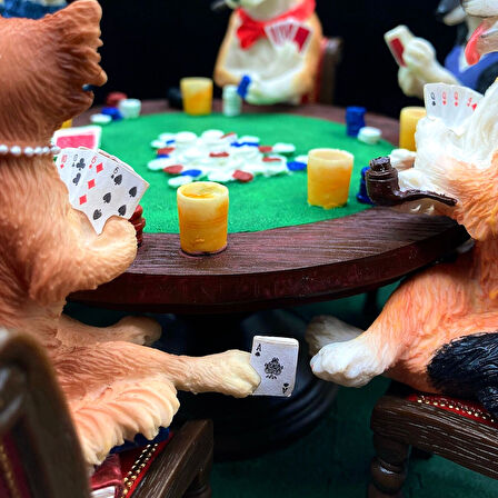 Dekoratif Poker Oynayan Köpekler Biblosu
