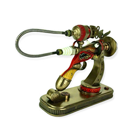 Steampunk Serisi Standlı Dekoratif Lazer Tabanca