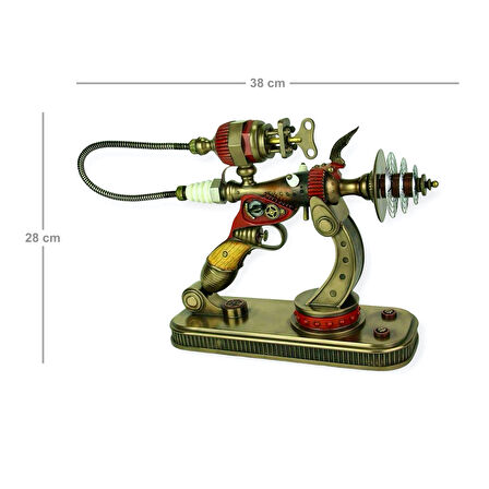 Steampunk Serisi Standlı Dekoratif Lazer Tabanca