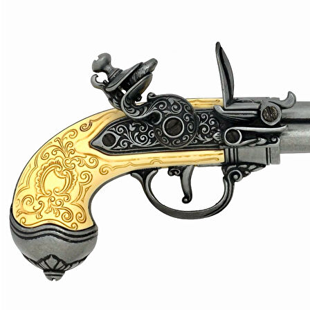 Denix Dekoratif Replika Üç Namlulu Çakmaklı Tabanca, İtalya 1680