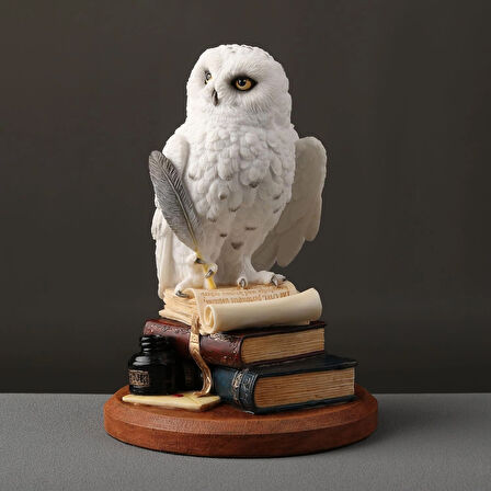 Kitap Üzerinde Beyaz Kar Baykuşu Hedwig Biblosu