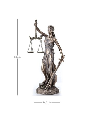 Veronese Design Themis Adalet Tanrıçası Biblosu Bronz 30 cm Poliresin