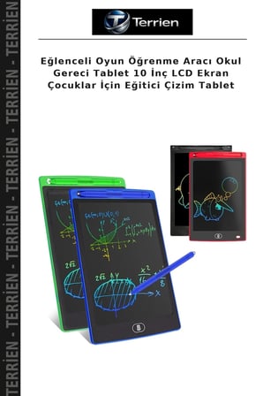 Eğlenceli Oyun Öğrenme Aracı Okul Gereci Tablet 10 İnç LCD Ekran Çocuklar İçin Eğitici Çizim Tablet