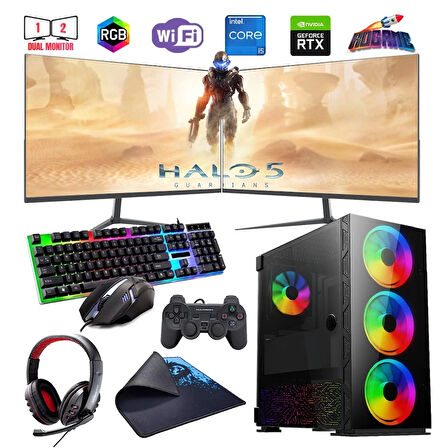 I5 12400F 32GB DDR4 1TB M2 8GB RTX3050 Çift 24" Monitörlü (Gaming SET)