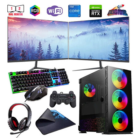 İ7 12700F 16GB DDR4 480SSD 12GB RTX3060 Çift 24" Mon. Oyun Bilgisayarı (Gaming SET)