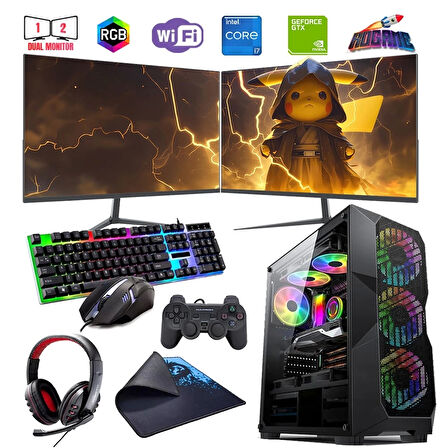 İ7 12700F 32GB DDR4 1TB M2 4GB GTX1650 Çift 24" Monitörlü (Gaming SET)