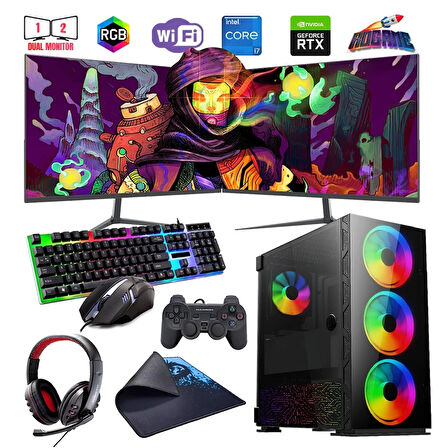 İ7 12700F 32GB DDR4 1TB M2 12GB RTX3060 Çift 24" Mon. Oyun Bilgisayarı (Gaming SET)