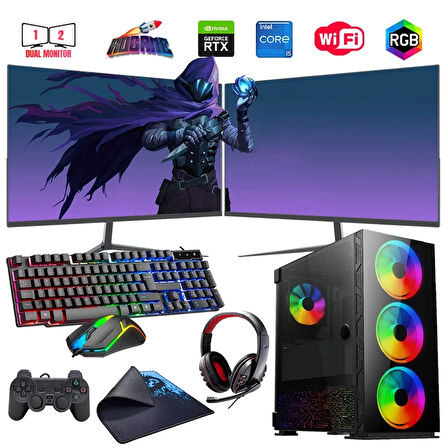 I5 13400F 16GB DDR4 480SSD 12GB RTX3060 Çift 24" Mon. Oyun Bilgisayarı (Gaming SET)