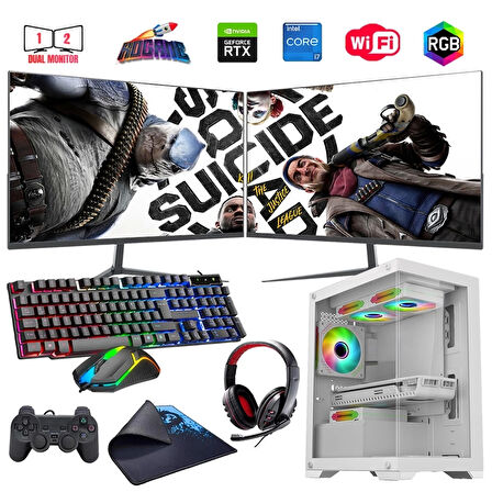 İ7 13700F 32GB DDR4 1TB M2 8GB RTX3050 Çift 24" Monitörlü (Gaming SET)
