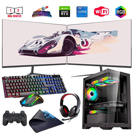 I5 14400F 16GB DDR4 480SSD 8GB RTX3050 Çift 24" Monitörlü (Gaming SET)