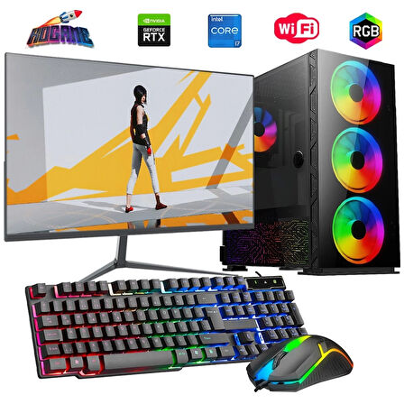 i7 14700F 16GB DDR4 480SSD 12GB RTX3060 27" 165Hz Mon. Oyun Bilgisayarı