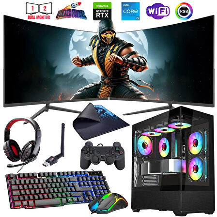 I5 12400F 32GB DDR4 1TB M2 8GB RTX4060 Çift 24" 100Hz Mon. Oyun Bilgisayarı (Gaming SET)