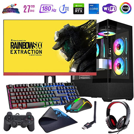 I7 13700F 32GB DDR4 1TB M2 12GB RTX4070 27" 180Hz Mon. Oyun Bilgisayarı (Gaming SET)