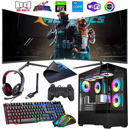 I5 14400F 32GB DDR4 1TB M2 12GB RTX4070 Çift 24" 100Hz Mon. Oyun Bilgisayarı (Gaming SET)