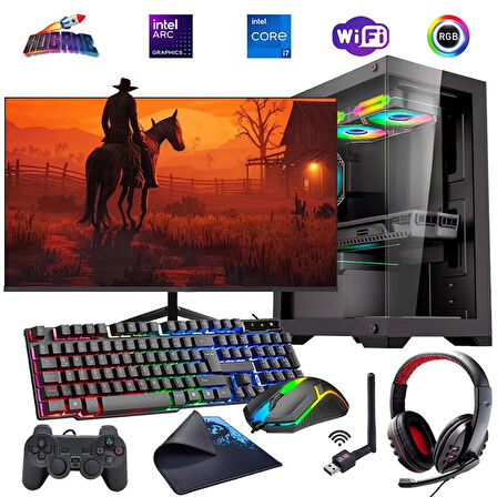 İ7 13700F 16GB DDR4 480SSD 12GB ARC B580 24" Mon. Oyun Bilgisayarı (Gaming SET)