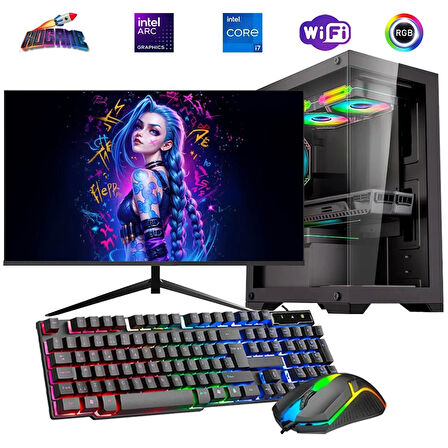 İ7 13700F 16GB DDR4 480SSD 12GB ARC B580 27" 165Hz Mon. Oyun Bilgisayarı