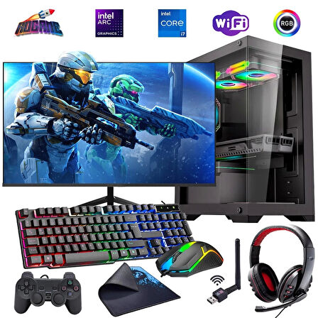 İ7 13700F 32GB DDR4 1TB M2 12GB ARC B580 24" Mon. Oyun Bilgisayarı (Gaming SET)