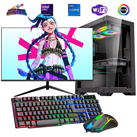 i7 14700F 16GB DDR4 480SSD 12GB ARC B580 27" 165Hz Mon. Oyun Bilgisayarı