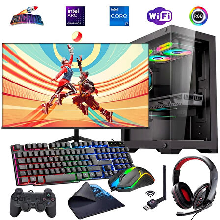 i7 14700F 32GB DDR4 1TB M2 12GB ARC B580 24" Mon. Oyun Bilgisayarı (Gaming SET)