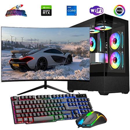 i7 14700F 16GB DDR4 1TB m2 12GB RTX4070 24" 100Hz Monitörlü Oyun Bilgisayarı