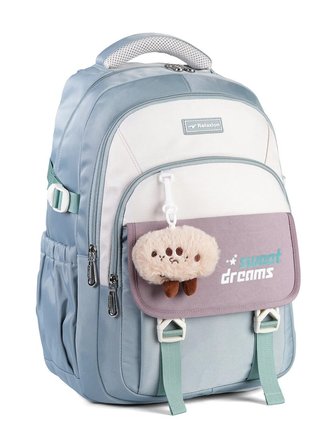 Relaxion 2462 Çocuk Bordo Peluş Anahtarlıklı Fonksiyonel Okul Çantası