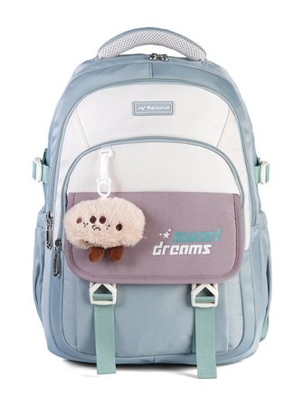 Relaxion 2462 Çocuk Bordo Peluş Anahtarlıklı Fonksiyonel Okul Çantası