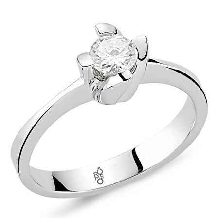 0.30 Karat F Renk HRD Sertifikalı Pırlanta Tektaş Yüzük RM-10029