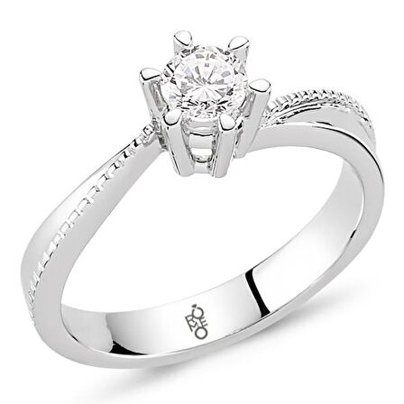 18 Ayar Altın 0.40 Ct Pırlanta Tektaş Yüzük RM-10032