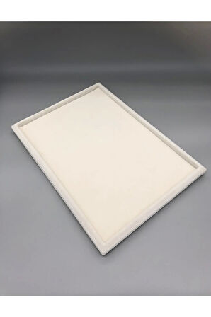 Sertex Kumaşı Krem Renk 24/34 Cm  Takı Servis Kutu Tabla