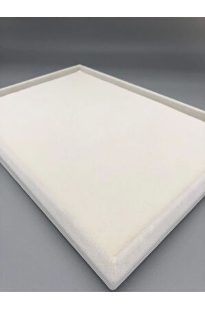 Sertex Kumaşı Krem Renk 24/34 Cm  Takı Servis Kutu Tabla