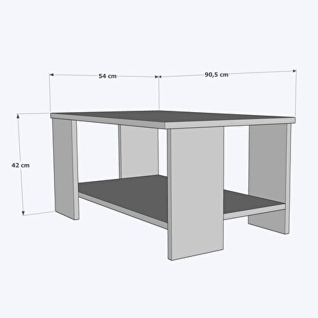 Bicabin Roma Dekoratif Orta Sehpa Garda Beyaz (Coffee Table)